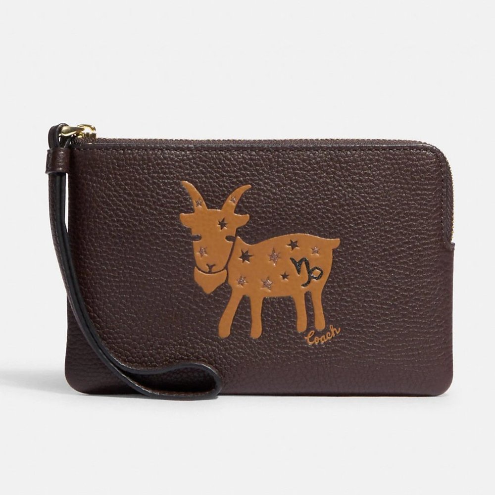 Coach Zodiac Capricorn Corner Zip Wristlet 🎉Host Pick🎉